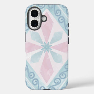 diamond shaped blue pattern iPhone 16 case