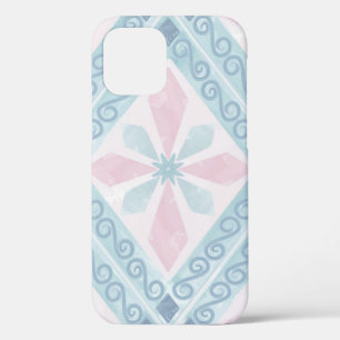 diamond shaped blue pattern iPhone 12 pro case