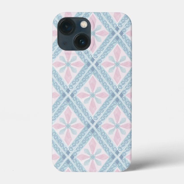 diamond shaped blue pattern Case-Mate iPhone case (Back)