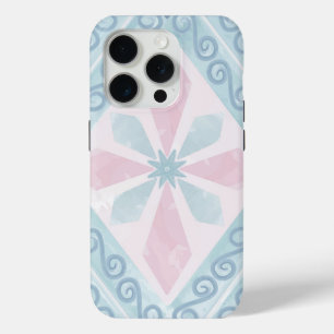 diamond shaped blue pattern iPhone 15 pro case