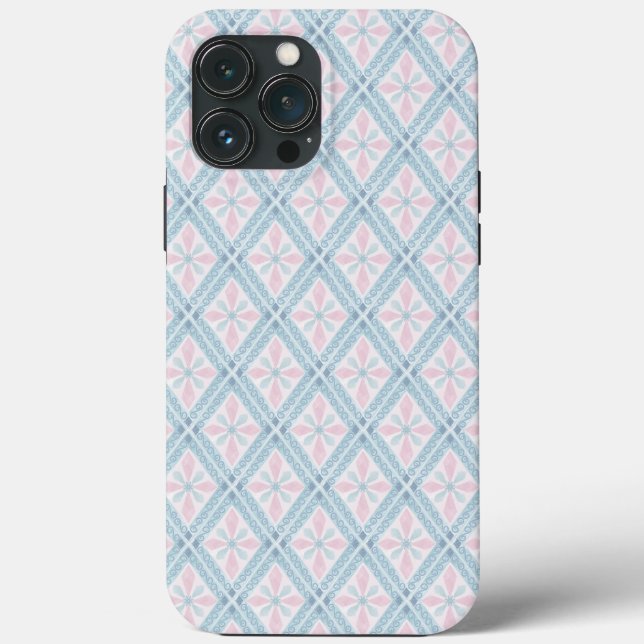 diamond shaped blue pattern Case-Mate iPhone case (Back)