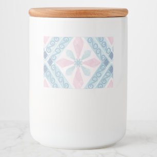 diamond shaped blue pattern food label