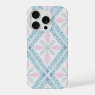 diamond shaped blue pattern iPhone 15 pro case