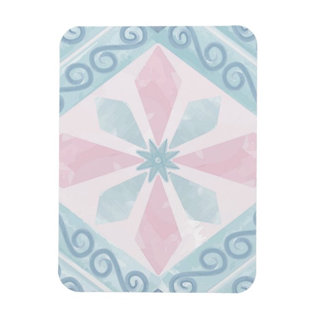 diamond shaped blue pattern magnet (Vertical)