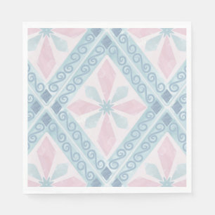 diamond shaped blue pattern napkin