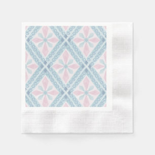 diamond shaped blue pattern napkin