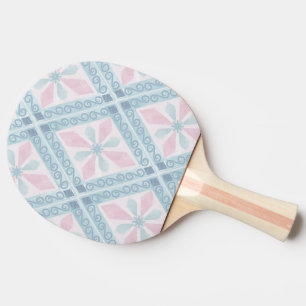 diamond shaped blue pattern ping pong paddle