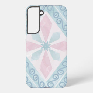 diamond shaped blue pattern samsung galaxy case