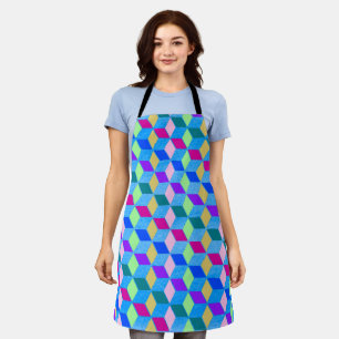 Diamond-Shaped Hexagon Blue 2 Apron