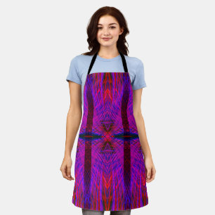 Diamond-Shaped Neon Pattern Trio Apron