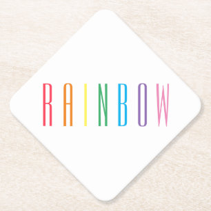 Diamond Shaped RAINBOW Paper Coasters