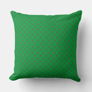 Diamond Shaped Red Heart & Line Art Cushion