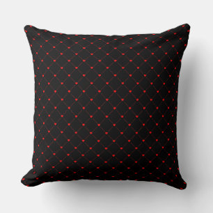 Diamond Shaped Red Heart & Line Art Cushion