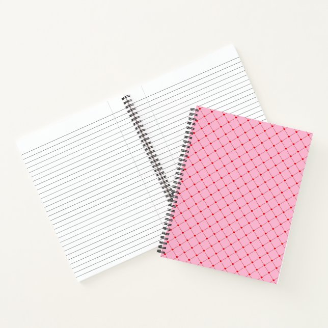 Diamond Shaped Red Heart & Line Art Notebook (Inside)
