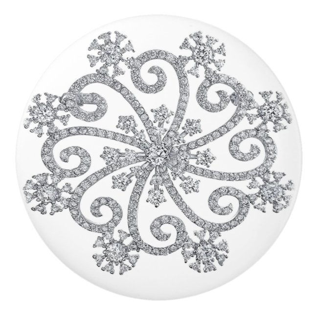 Diamond Snowflake Ceramic Pull (Front)