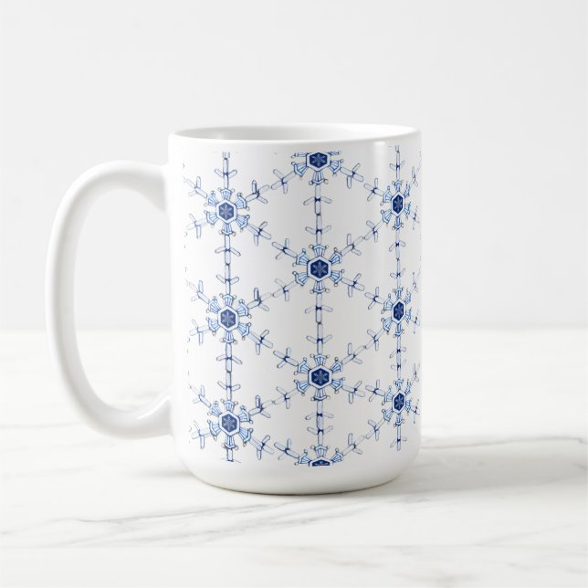 Diamond Snowflake Pattern Coffee Mug (Left)