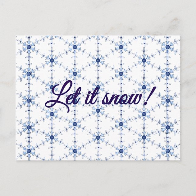 Diamond Snowflake Pattern Postcard (Front)