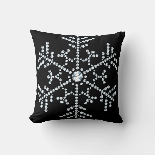 Diamond Snowflake Throw Pillow (Front)