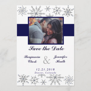 Diamond Snowflakes Save the Date