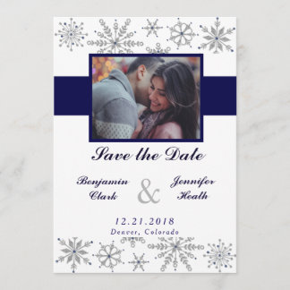 Diamond Snowflakes Save the Date