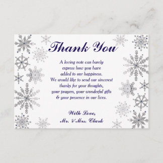 Diamond Snowflakes Thank you Card