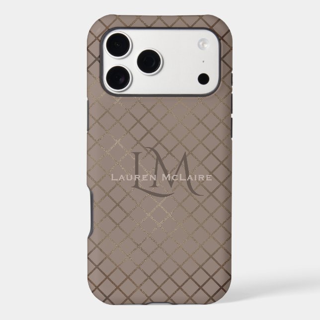 Diamond & Soft Taupe Monogram  (Back)