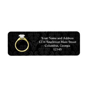 Diamond Solitaire Ring Return Address Label