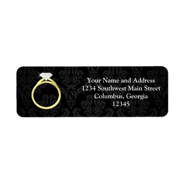 Diamond Solitaire Ring Return Address Label (Front)