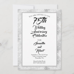 Diamond Sparkles 75th Wedding Anniversary Invitation