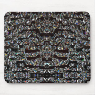 Diamond sparkly pattern elegant silver black mouse pad