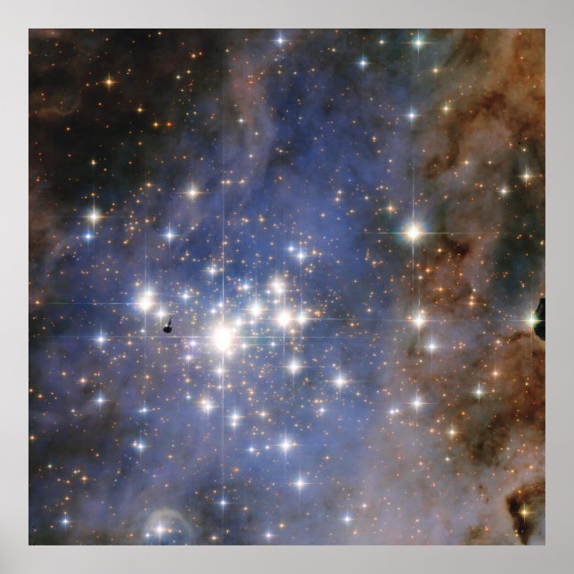 Diamond Stars in Carina Nebula Hubble Space Poster (Front)