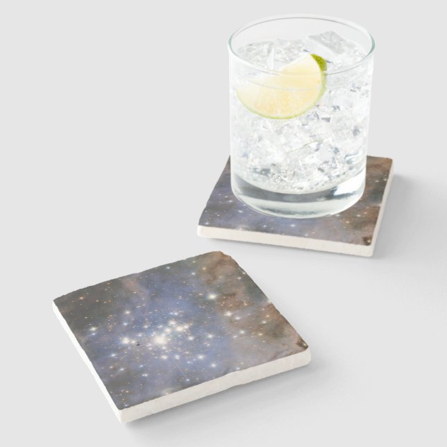 Diamond Stars in Carina Nebula Hubble Space Stone Coaster (Side)