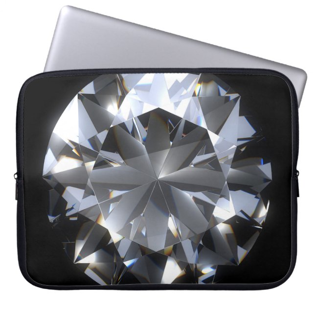Diamond stone: black space sparkle. laptop sleeve (Front)