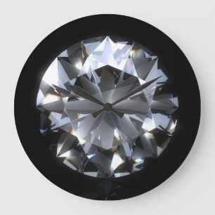 Diamond stone: black space sparkle. large clock