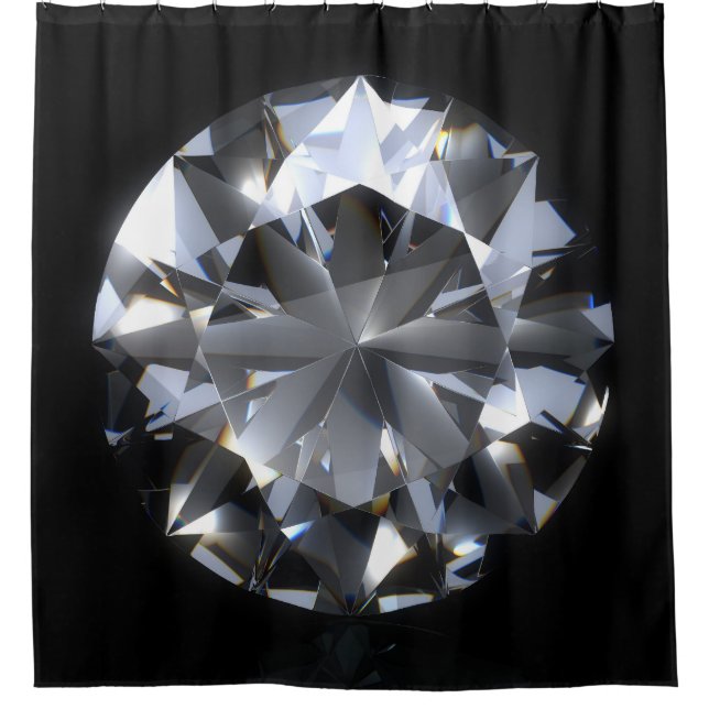 Diamond stone: black space sparkle. shower curtain (Front)