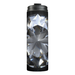 Diamond stone: black space sparkle. thermal tumbler