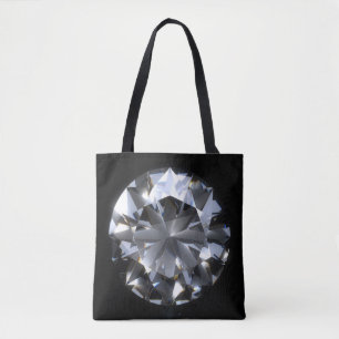 Diamond stone: black space sparkle. tote bag