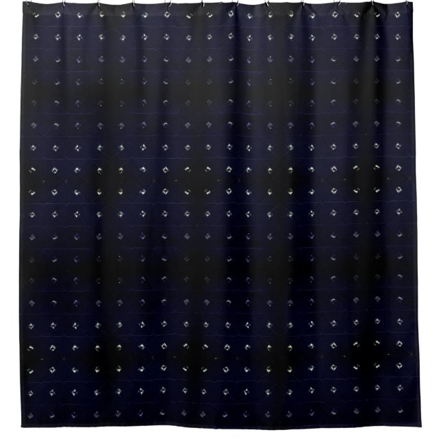 Diamond Stud Blue Shower Curtain (Front)