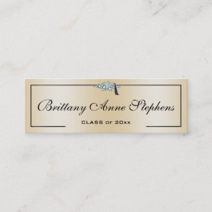 Diamond Studded Grad Cap Rose Gold Calling Card