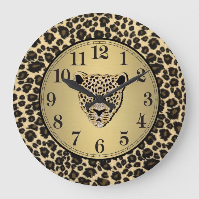 Diamond-Studded Jaguar Large Clock (Front)