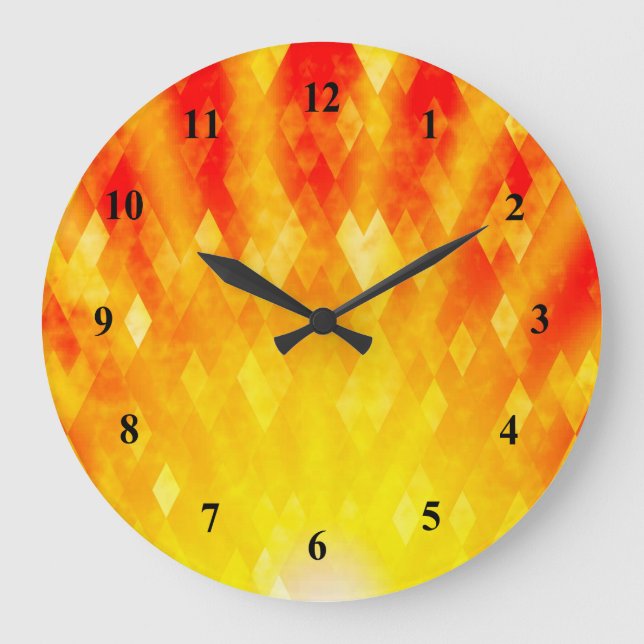 Diamond Sunburst Bright Geometric Design Large Clock (Front)