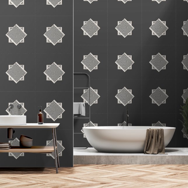 Diamond Swirl Grey  Wallpaper (Bathroom)