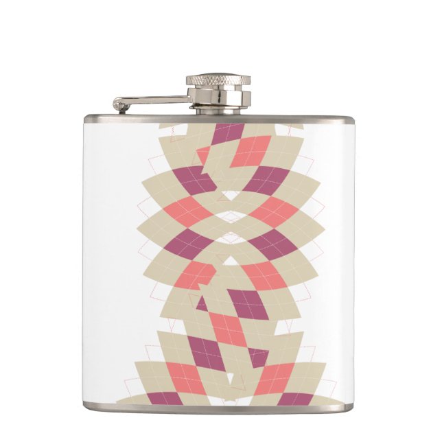 Diamond Swirl Pattern Hip Flask (Front)