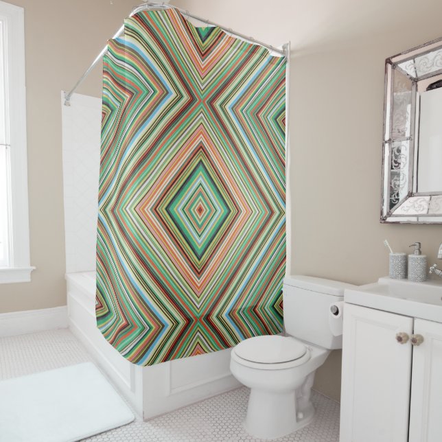Diamond Tartan Shower Curtain (In Situ)