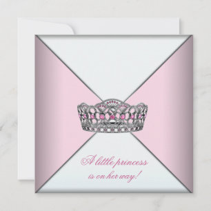 Diamond Tiara Pink Princess Baby Shower Invitation