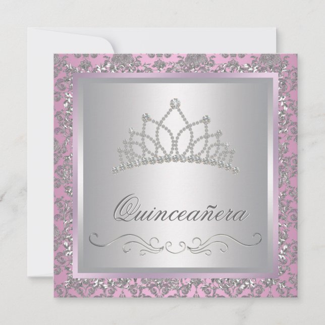 Diamond Tiara Pink Princess Party Invitation (Front)