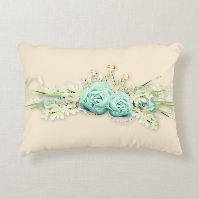 Diamond Tiara rose lace cute reversable pillow (Front)