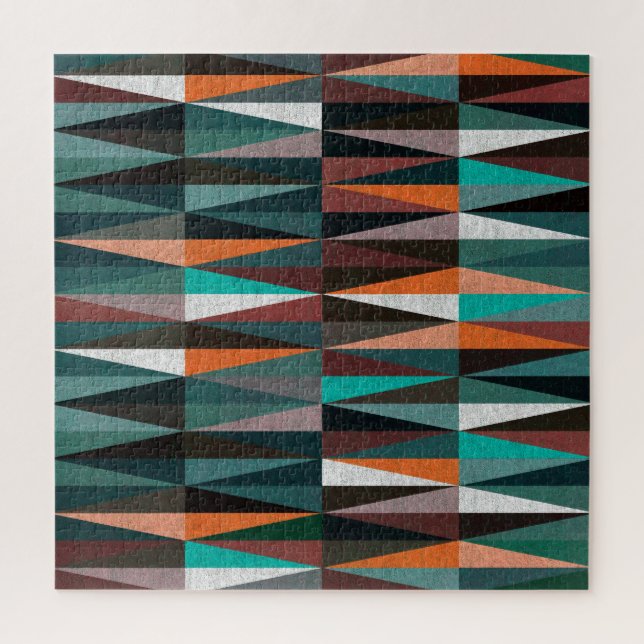 Diamond Tiles: Colourful Floor Mosaic Jigsaw Puzzle (Vertical)