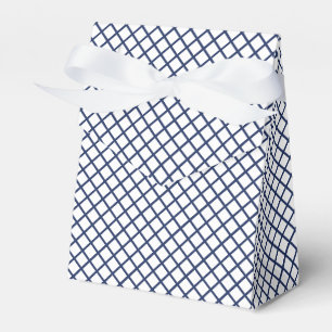 Diamond Trellis Navy Blue - White Favour Box