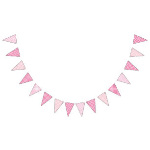 Diamond Trellis White - 3 Pink Bunting